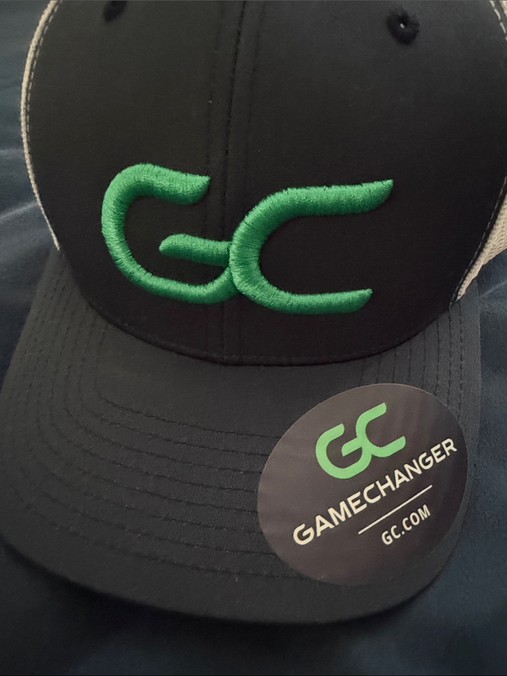 GameChanger GC Logo Black Trucker Hat with Green Embroidery